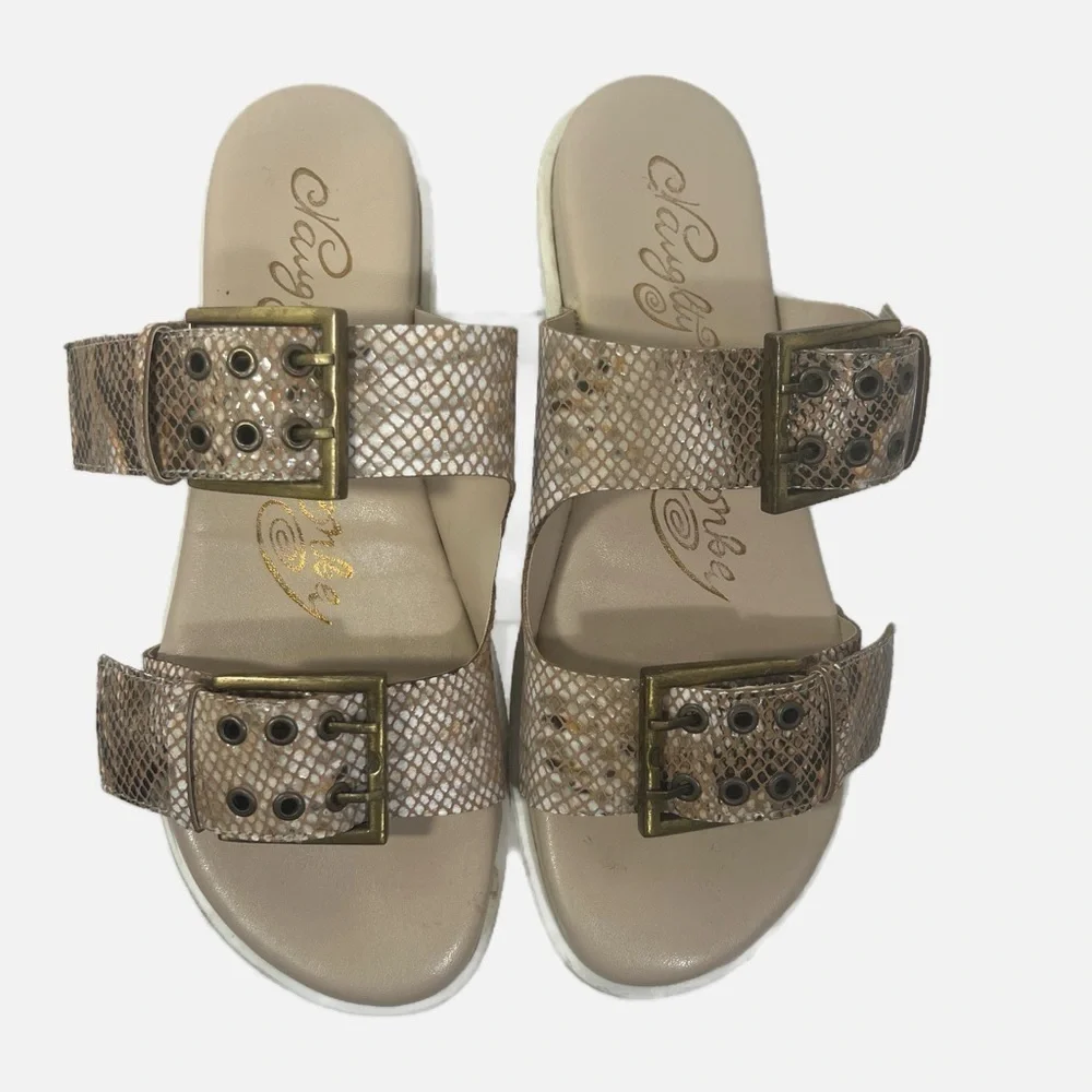 Naughty Monkey Reptile Print Hey Pony Brown TanSandals Womens size 8,5 - Picture 8 of 12